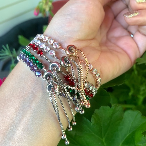 CZ Adjustable Tennis Bracelet - Picture 5 of 7